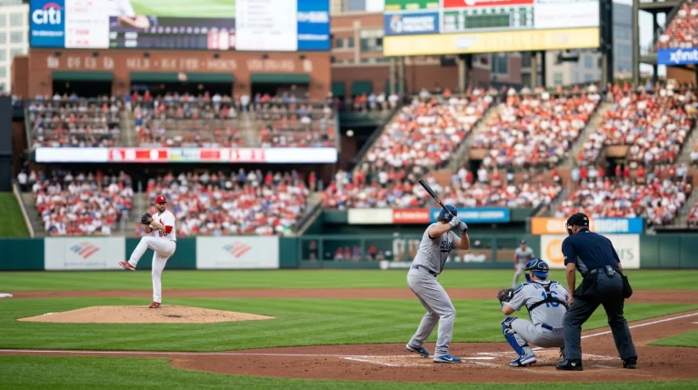 MLB starting pitcher mid-windup against a left-handed batter at home plate during a regular-season game